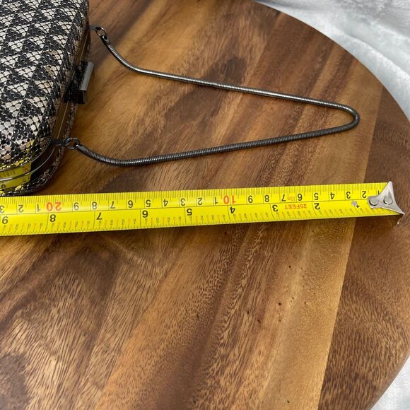 Whiting and Davis Clutch Structured Snake Chain Clasp Evening Formal 6" Wide - Picture 11 of 16